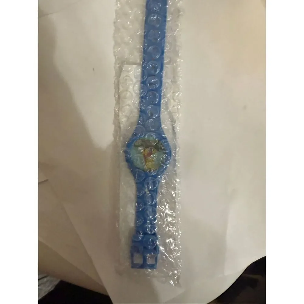 Vtg Simpsons Kids 2002 Bart Skateboarding Holographic Wrist Watch Blue OS NWOT